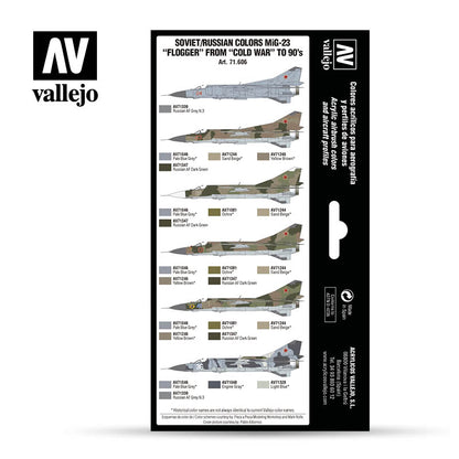 71.606 Vallejo Model Air Set - Soviet/Russian colors MiG-23 “Flogger” from 70’s to 90’s 71606
