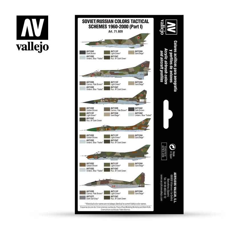 71.609 Vallejo Model Air Set - Soviet/Russian colors Tactical Schemes 1960-2000 (Part I) 71609