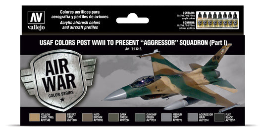 71.616 Vallejo Model Air Set - Airwar Colour Series - USAF colors post WWII to present “Aggressor” Squadron (Part I) 71616