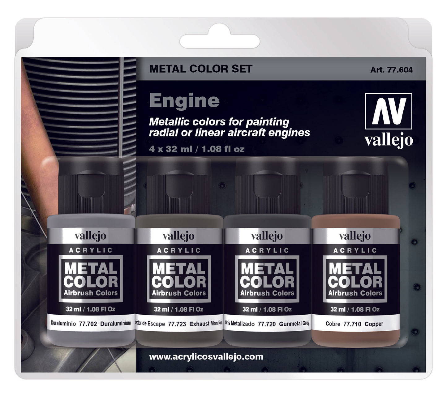 Vallejo Metal Colour Set - 77.604 Engine